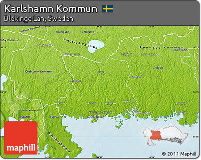 Physical Map of Karlshamn Kommun