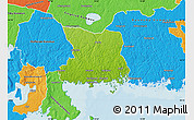 Physical Map of Karlshamn Kommun, political outside