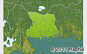 Physical Map of Karlshamn Kommun, satellite outside