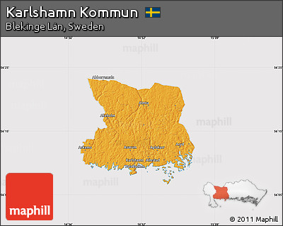 Political Map of Karlshamn Kommun, cropped outside