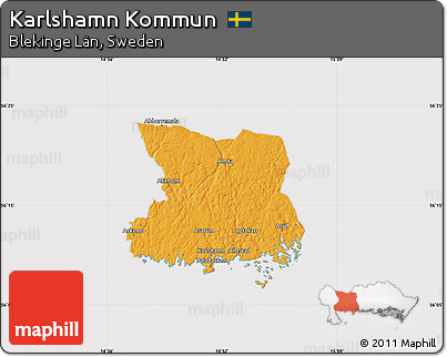 Political Map of Karlshamn Kommun, cropped outside