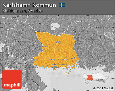 Political Map of Karlshamn Kommun, desaturated