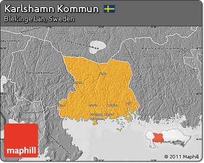 Political Map of Karlshamn Kommun, desaturated