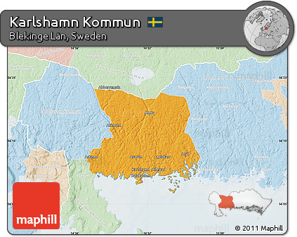 Political Map of Karlshamn Kommun, lighten