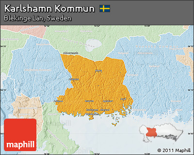 Political Map of Karlshamn Kommun, lighten