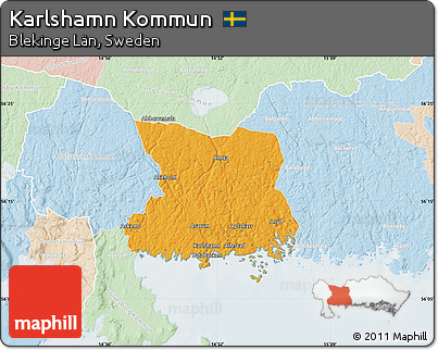 Political Map of Karlshamn Kommun, lighten