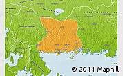 Political Map of Karlshamn Kommun, physical outside
