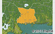 Political Map of Karlshamn Kommun, satellite outside