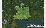 Satellite Map of Karlshamn Kommun, darken