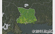 Satellite Map of Karlshamn Kommun, darken, semi-desaturated