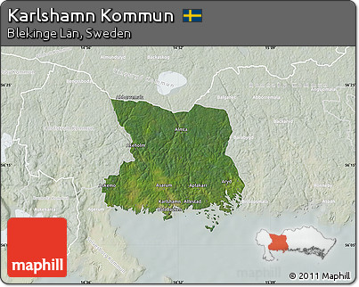 Satellite Map of Karlshamn Kommun, lighten