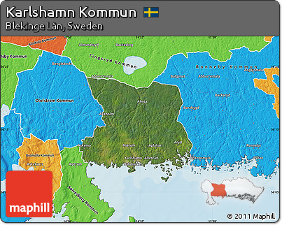 Satellite Map of Karlshamn Kommun, political outside