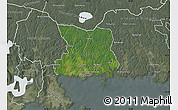 Satellite Map of Karlshamn Kommun, semi-desaturated