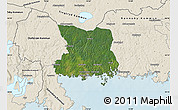 Satellite Map of Karlshamn Kommun, shaded relief outside