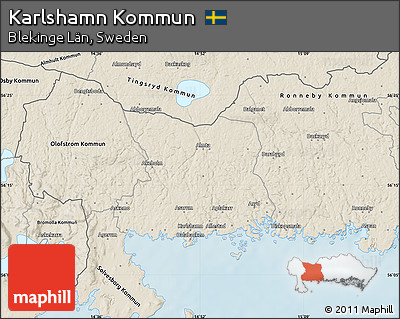Shaded Relief Map of Karlshamn Kommun