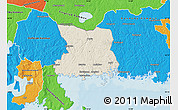 Shaded Relief Map of Karlshamn Kommun, political outside