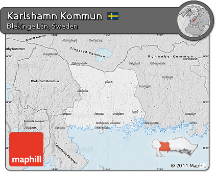 Silver Style Map of Karlshamn Kommun
