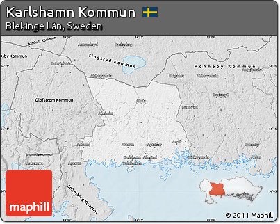 Silver Style Map of Karlshamn Kommun
