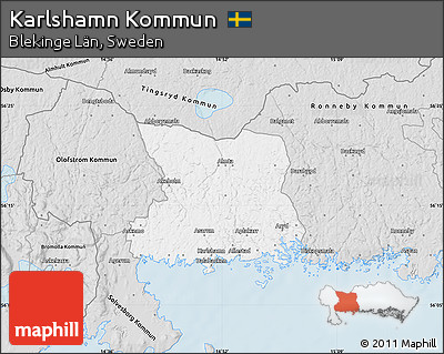 Silver Style Map of Karlshamn Kommun