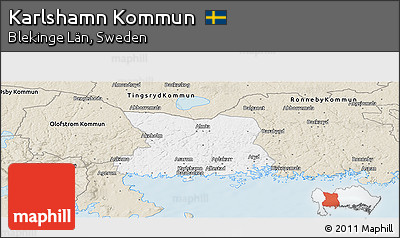 Classic Style Panoramic Map of Karlshamn Kommun