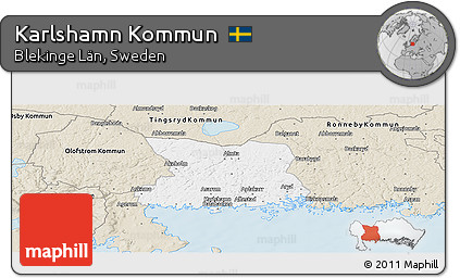 Classic Style Panoramic Map of Karlshamn Kommun