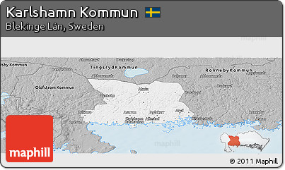 Gray Panoramic Map of Karlshamn Kommun