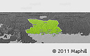 Physical Panoramic Map of Karlshamn Kommun, darken, desaturated