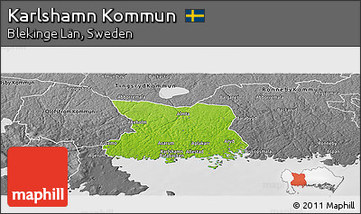 Physical Panoramic Map of Karlshamn Kommun, desaturated