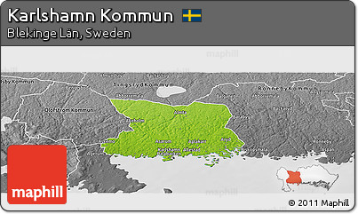 Physical Panoramic Map of Karlshamn Kommun, desaturated
