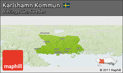 Physical Panoramic Map of Karlshamn Kommun, lighten
