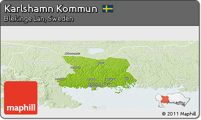 Physical Panoramic Map of Karlshamn Kommun, lighten