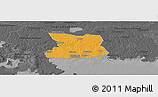 Political Panoramic Map of Karlshamn Kommun, darken, desaturated