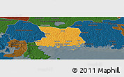 Political Panoramic Map of Karlshamn Kommun, darken