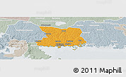 Political Panoramic Map of Karlshamn Kommun, lighten, semi-desaturated