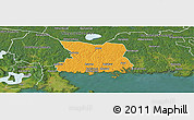 Political Panoramic Map of Karlshamn Kommun, satellite outside