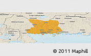 Political Panoramic Map of Karlshamn Kommun, shaded relief outside