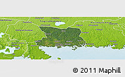 Satellite Panoramic Map of Karlshamn Kommun, physical outside