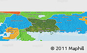 Satellite Panoramic Map of Karlshamn Kommun, political outside
