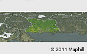 Satellite Panoramic Map of Karlshamn Kommun, semi-desaturated