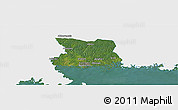 Satellite Panoramic Map of Karlshamn Kommun, single color outside