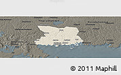 Shaded Relief Panoramic Map of Karlshamn Kommun, darken