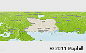 Shaded Relief Panoramic Map of Karlshamn Kommun, physical outside