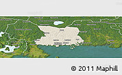 Shaded Relief Panoramic Map of Karlshamn Kommun, satellite outside