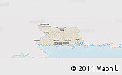 Shaded Relief Panoramic Map of Karlshamn Kommun, single color outside