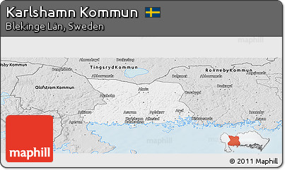 Silver Style Panoramic Map of Karlshamn Kommun