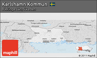 Silver Style Panoramic Map of Karlshamn Kommun
