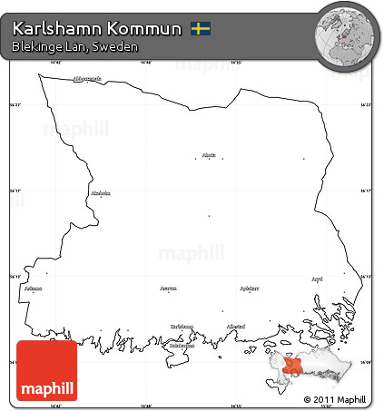 Blank Simple Map of Karlshamn Kommun, cropped outside