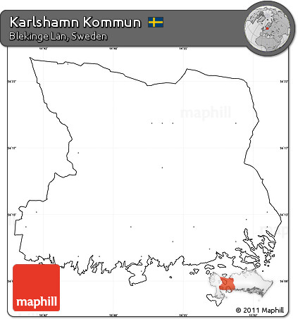 Blank Simple Map of Karlshamn Kommun, cropped outside, no labels