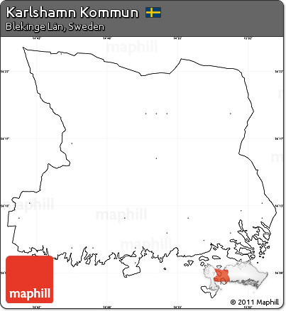 Blank Simple Map of Karlshamn Kommun, cropped outside, no labels