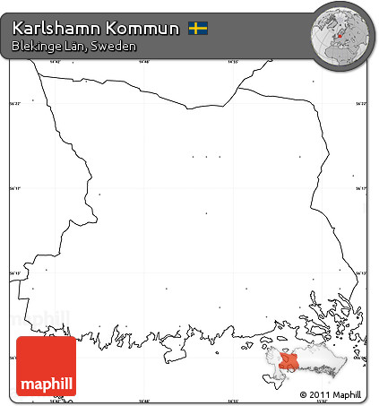 Blank Simple Map of Karlshamn Kommun, no labels
